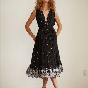 Guadalupe Johana Black Midi Dress Size Small NWT